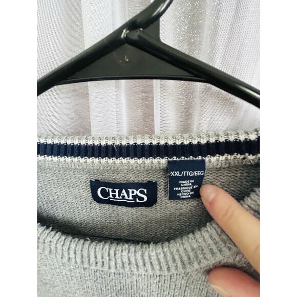 Chaps Ralph Lauren 631K00 Mens Size XL 100% Cotton Winter Grey Crewneck Sweater - Picture 5 of 15